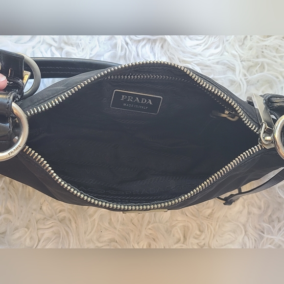Prada Tessuto Spazzole Pochette Black Great Condition- Authentic - Picture 8 of 16
